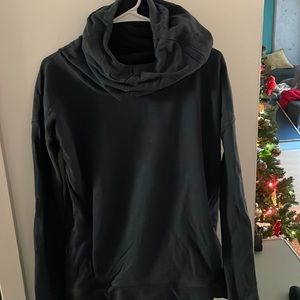 Lululemon navy blue cowl neck sweater, size 8.